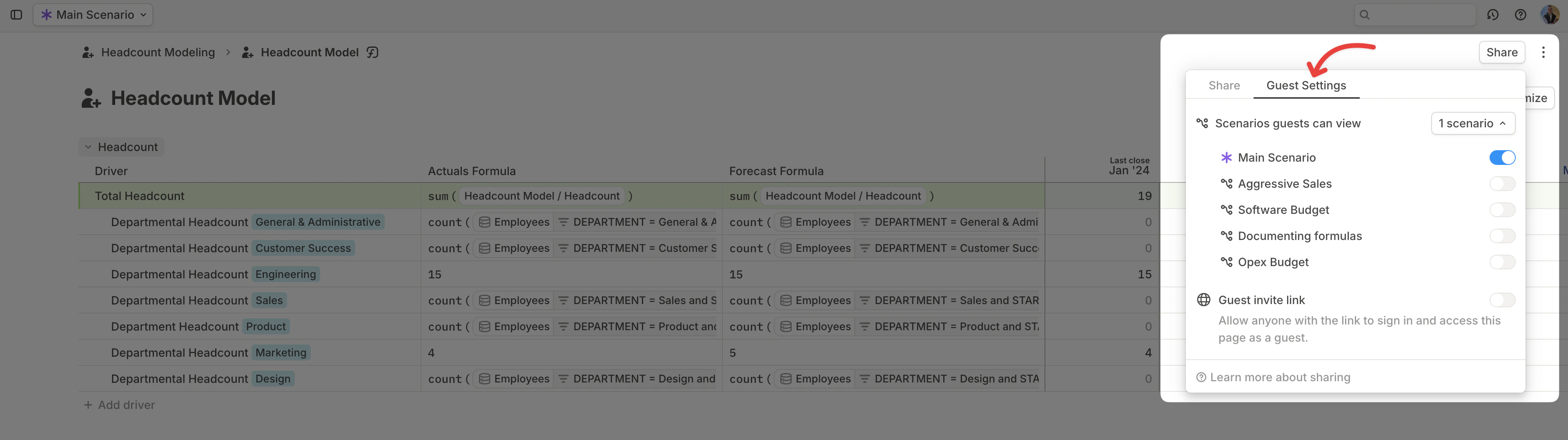 Page Share Guests Scenarios Pn