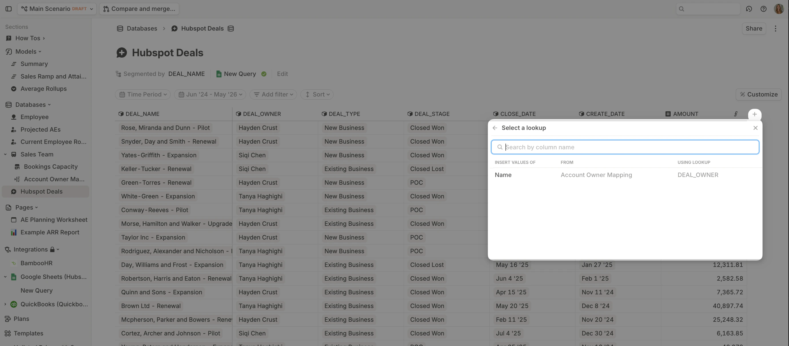 Name Column Lookup Pn