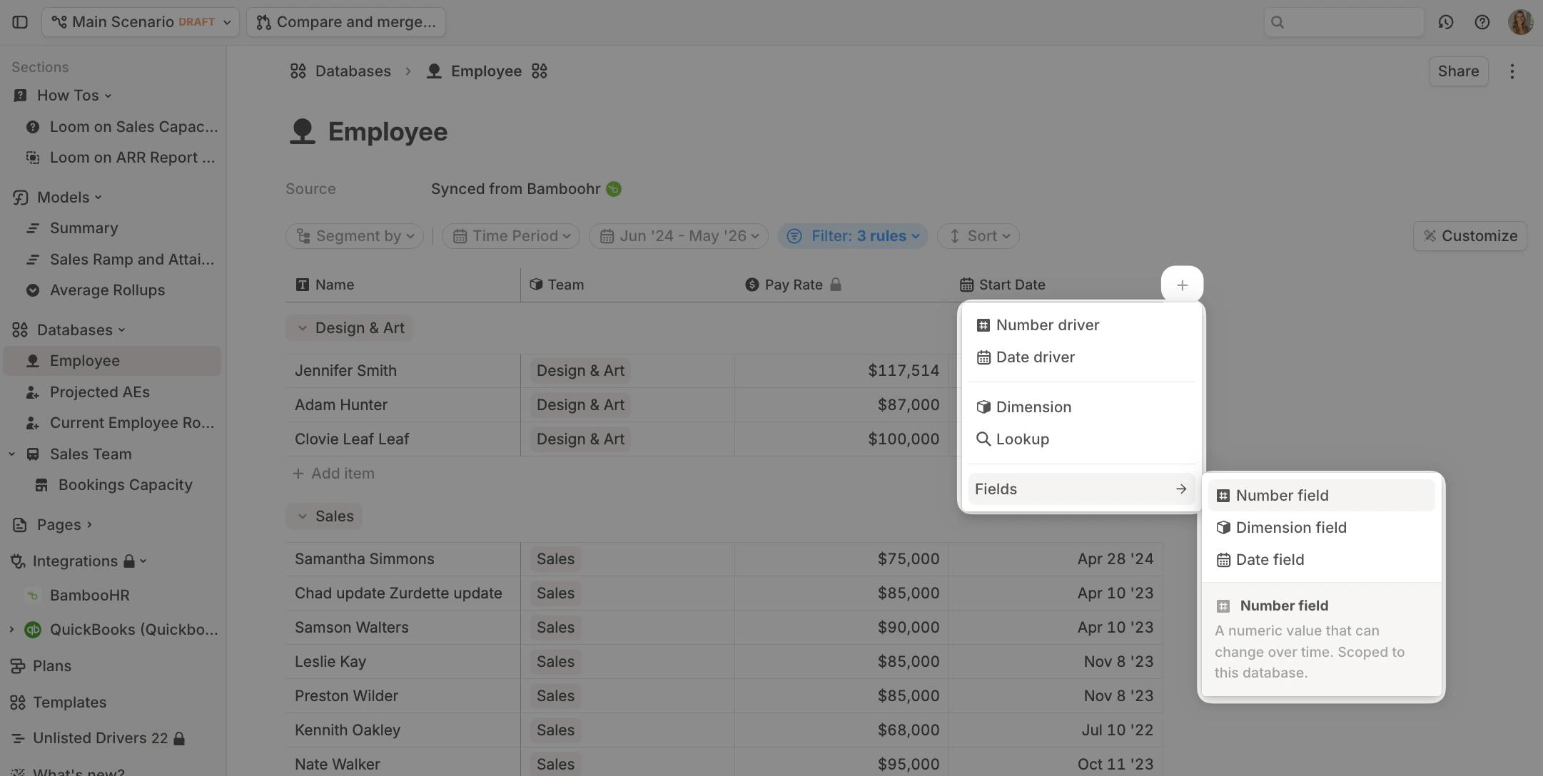 Prorated Salaries Step1 Create Field Pn
