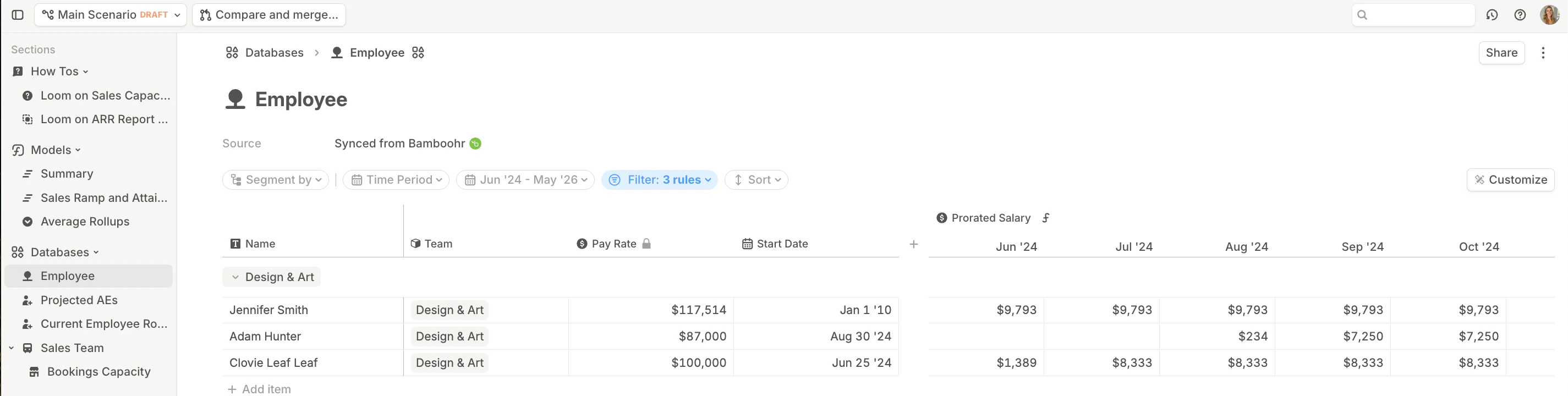 Prorated Salaries Step4 Save Pn