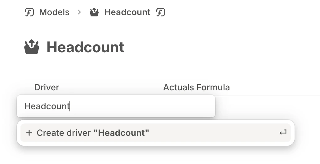 Headcount Step2 Create Driver Pn