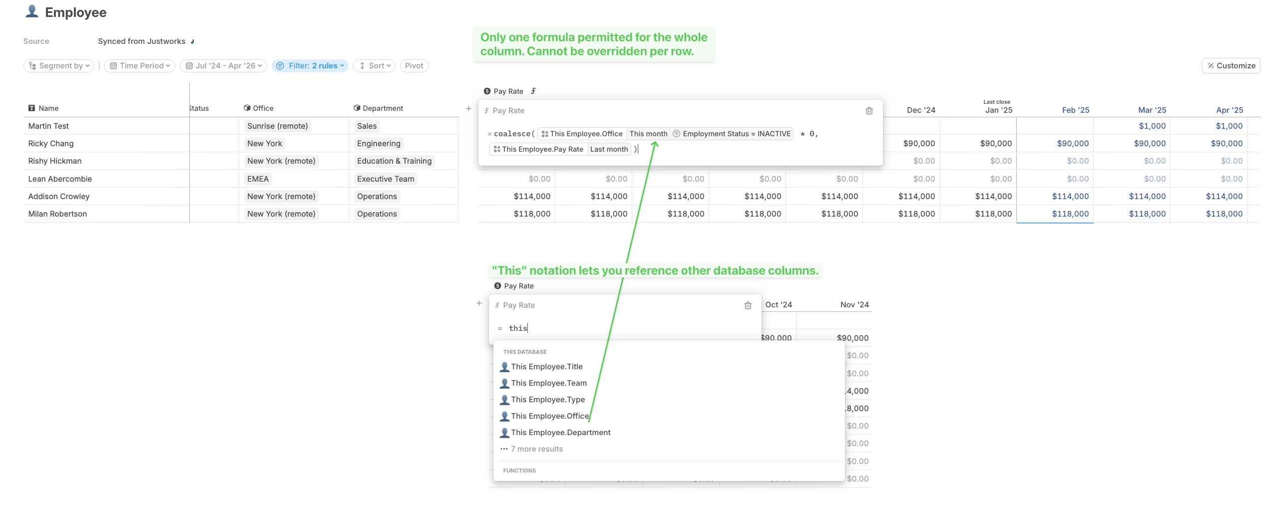 Hris Column Formulas Pn