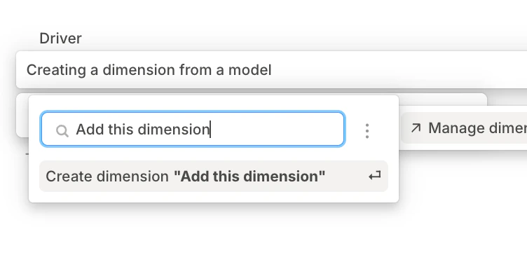 Create Dimension Through Driver Pn