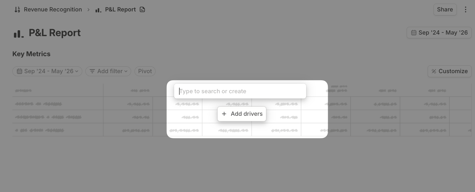 Searching for income statement drivers on a page
