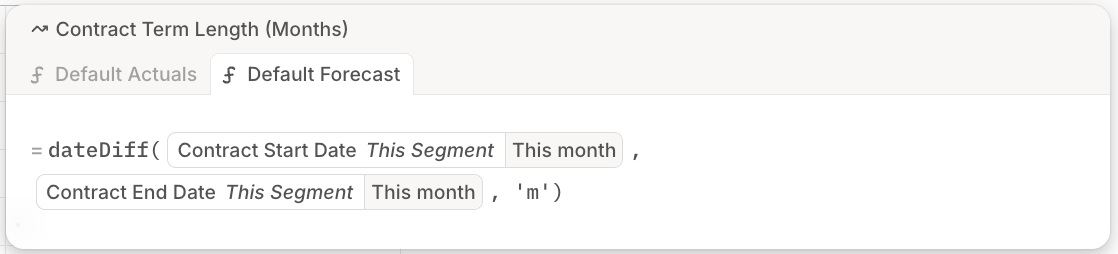 DateDiff formula for contract term length