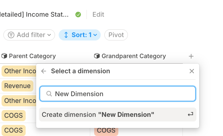 Create Dimension Column Pn