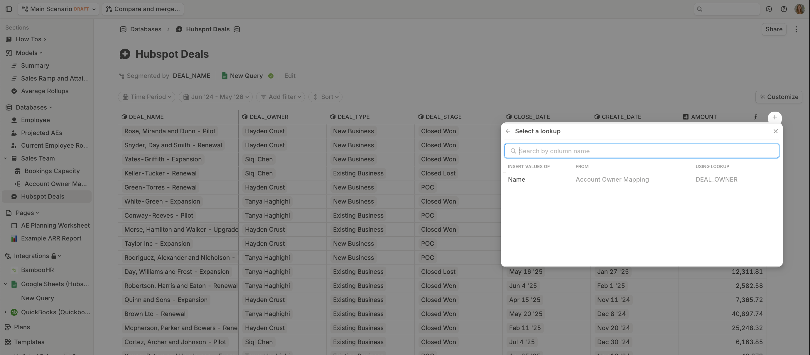 Name Column Lookup Pn