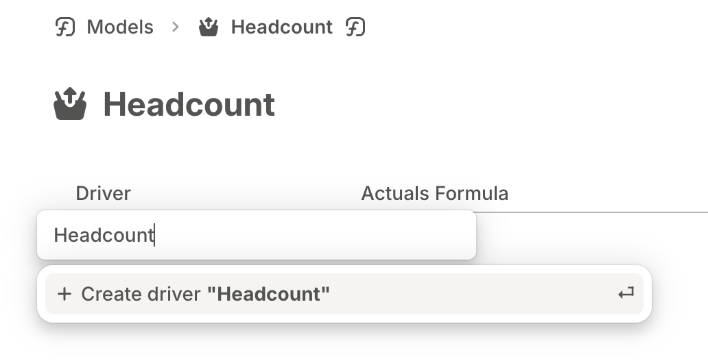 Headcount Step2 Create Driver Pn