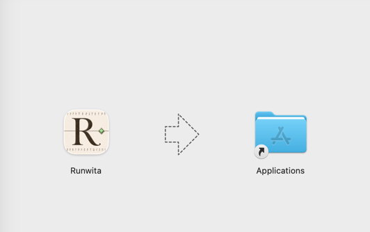 Drag the Runwita icon onto the Applications folder shortcut