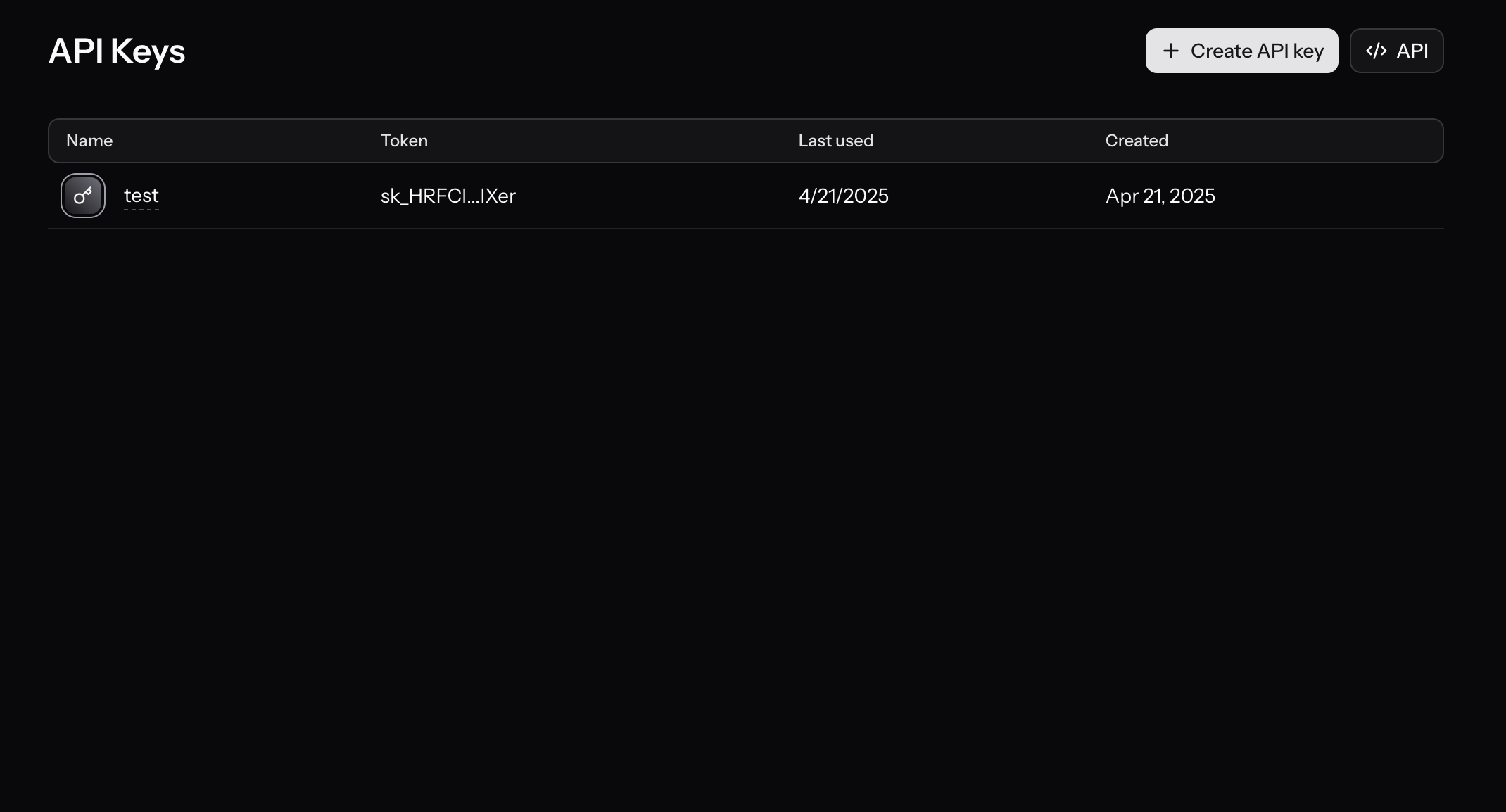 Restash API keys