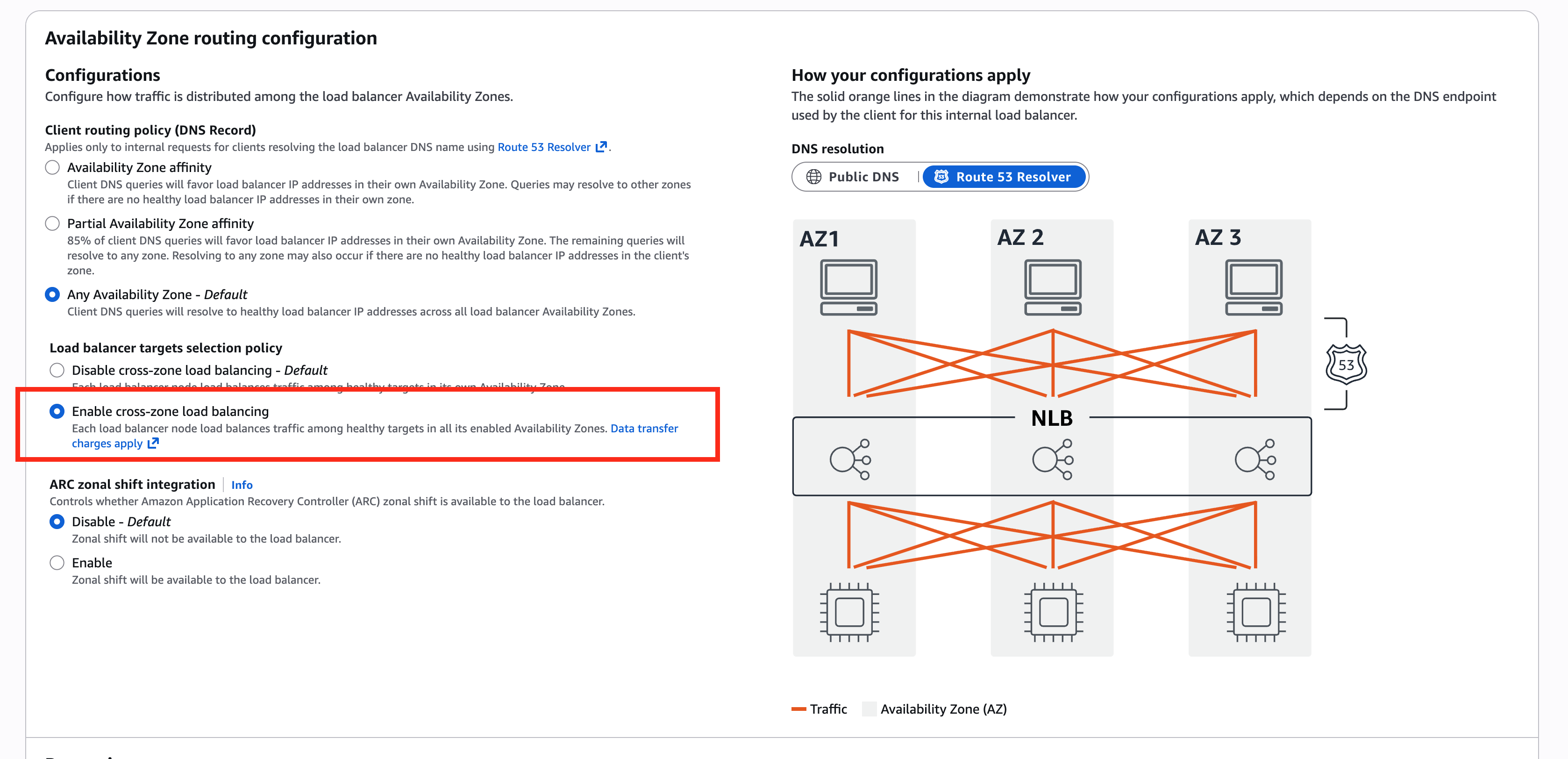 NLB Cross Zone Config