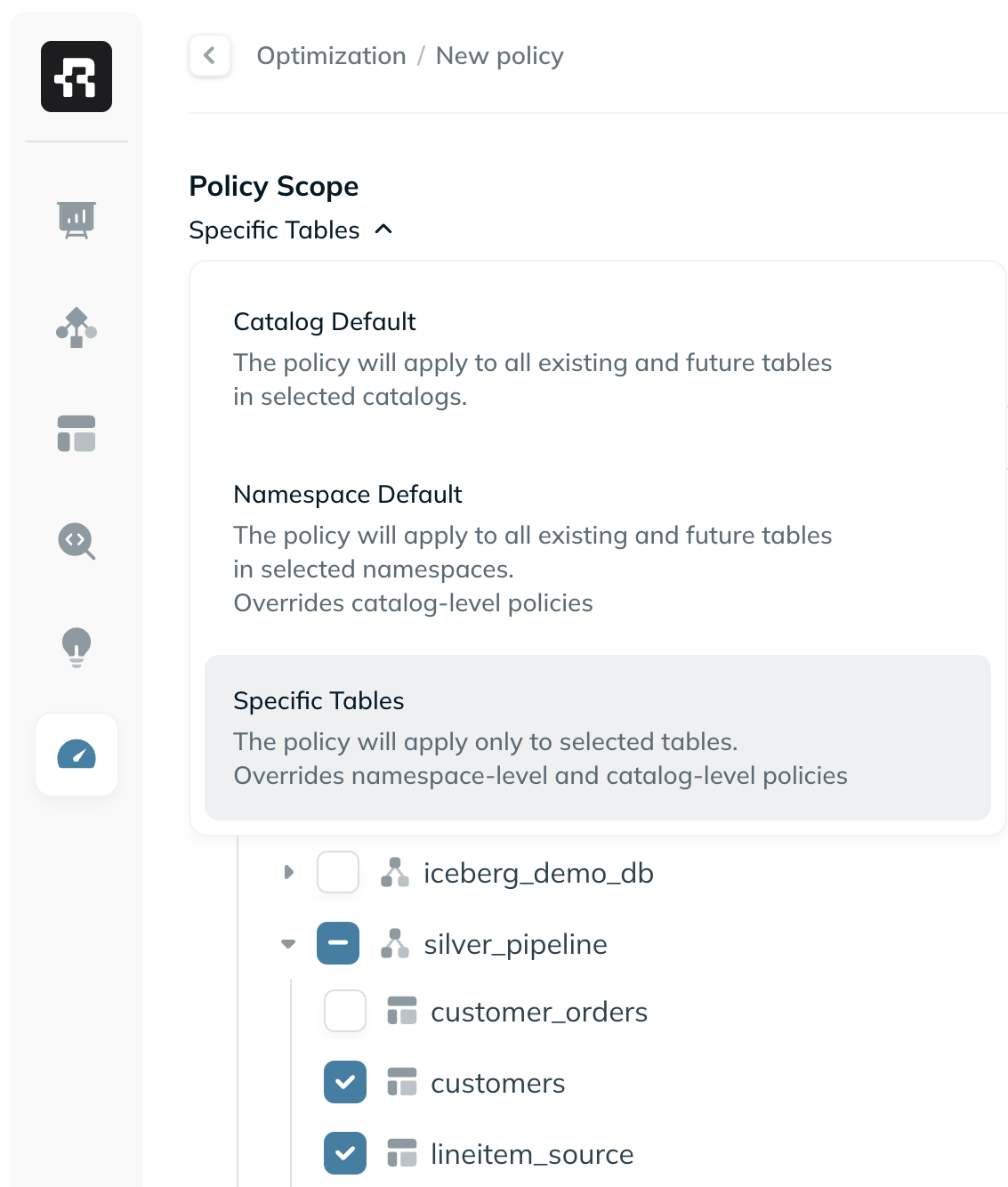 Optimization Policy Scope