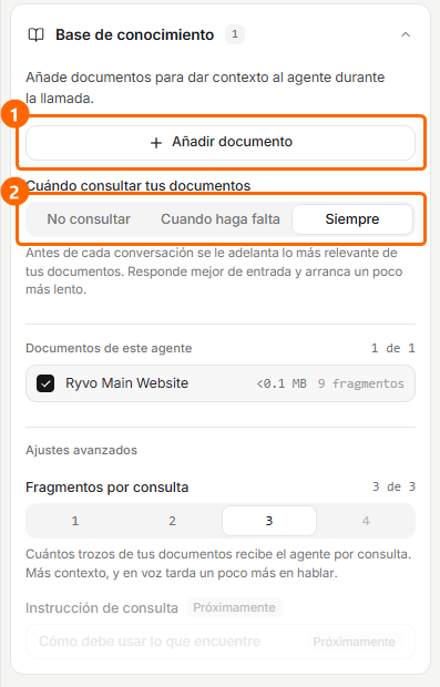 Panel Base de conocimiento