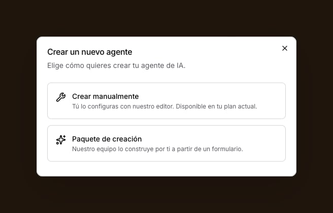 Elegir cómo crear el agente