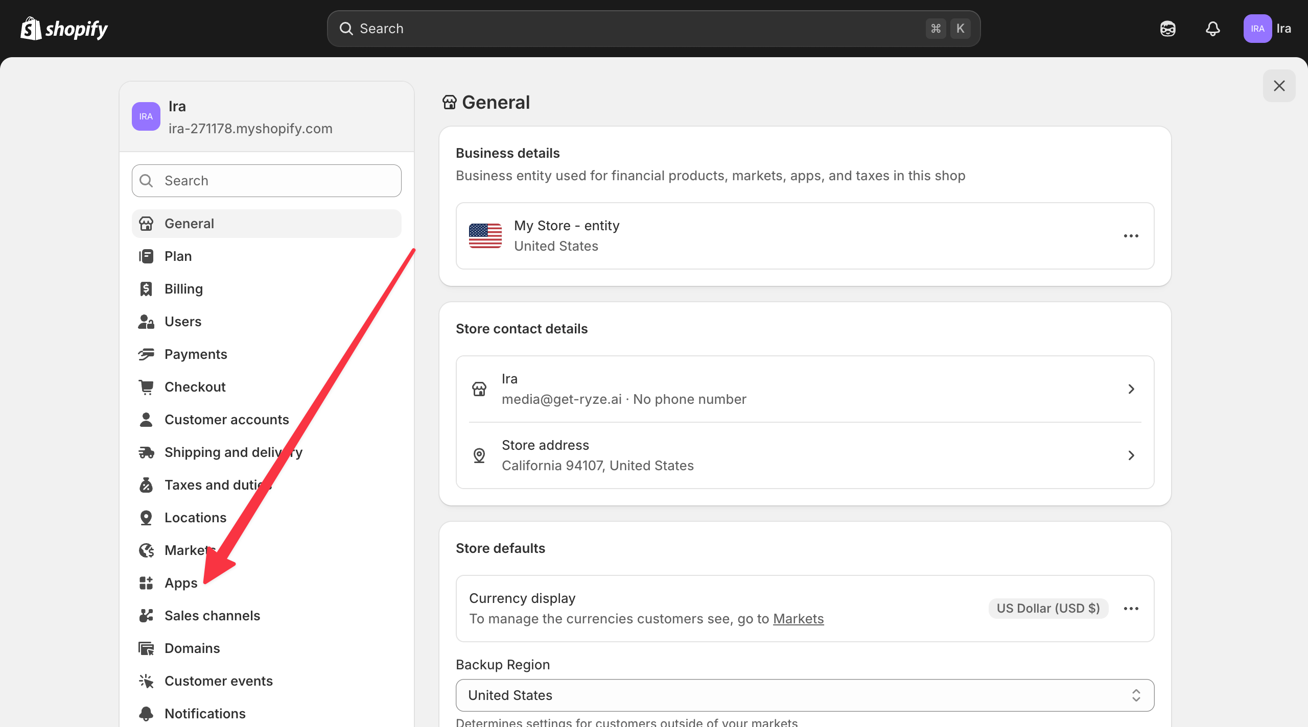 Apps and sales channels in Shopify settings