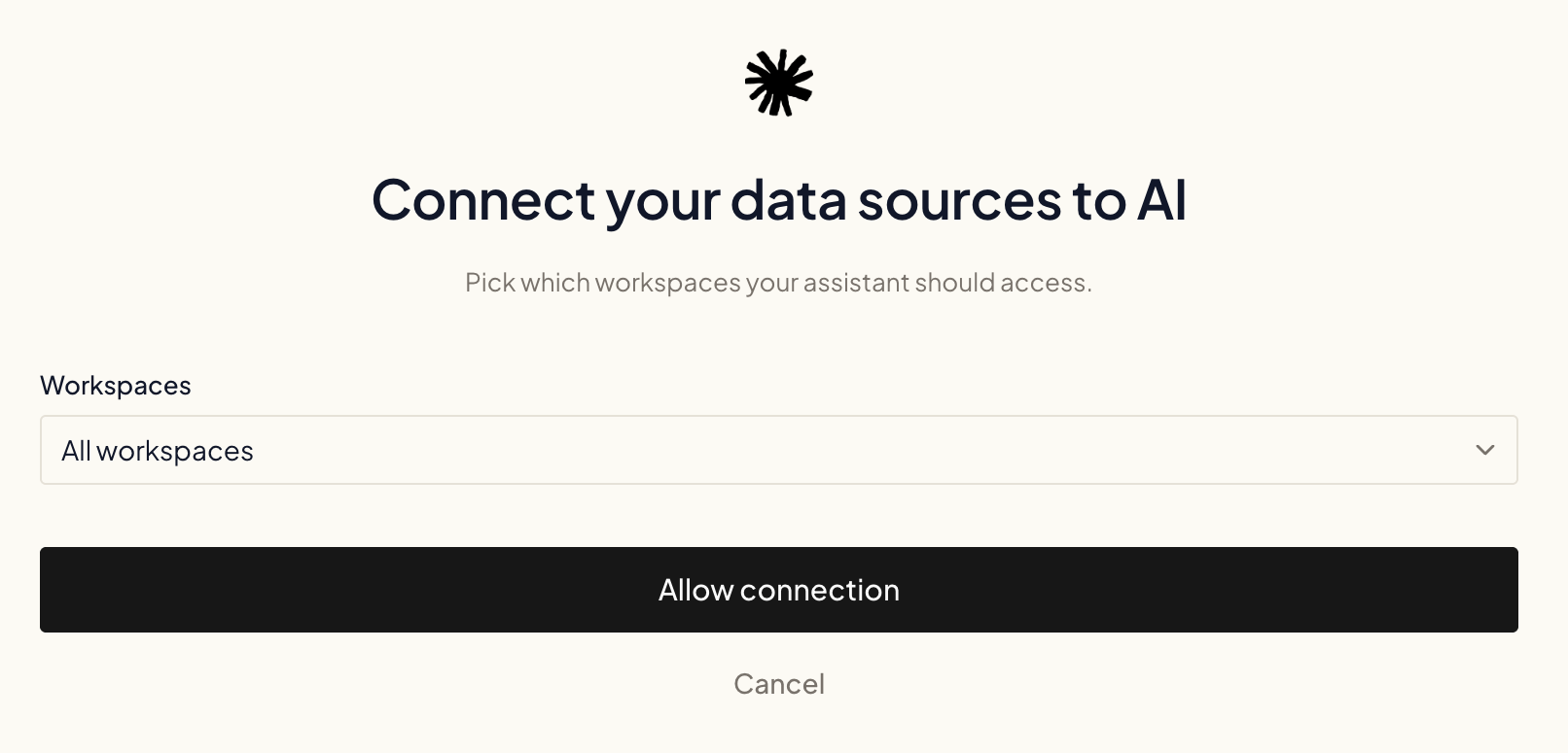 The Ryze authorization page: pick workspaces and allow the connection