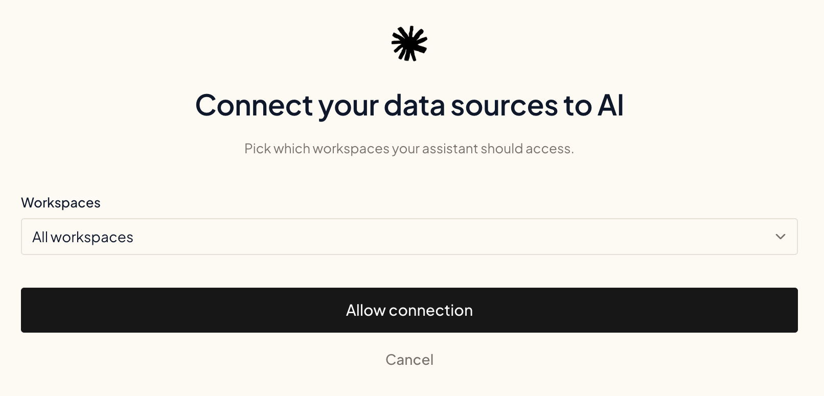 The Ryze authorization page: pick workspaces and allow the connection