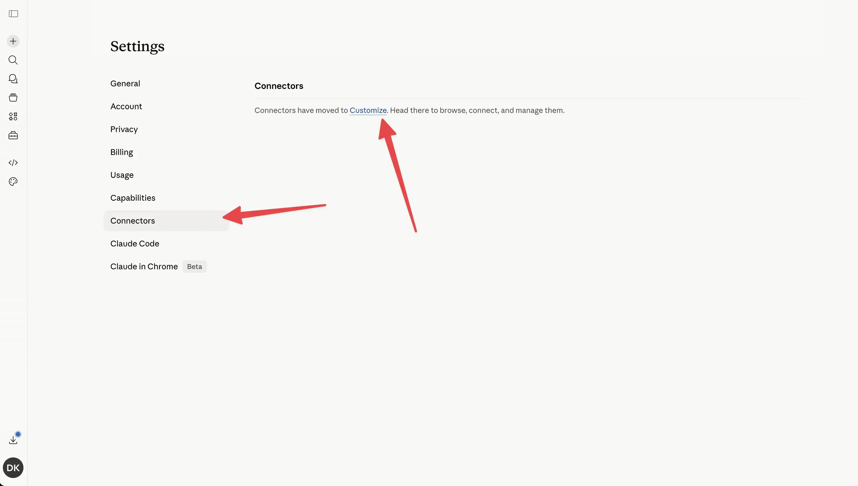 Open the Customize panel