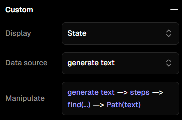 Connecting a text element to a state variable.