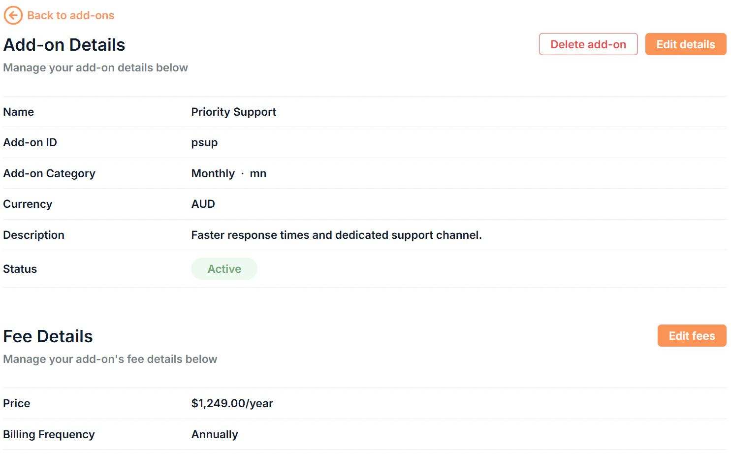 Addon Details Page Details Screenshot