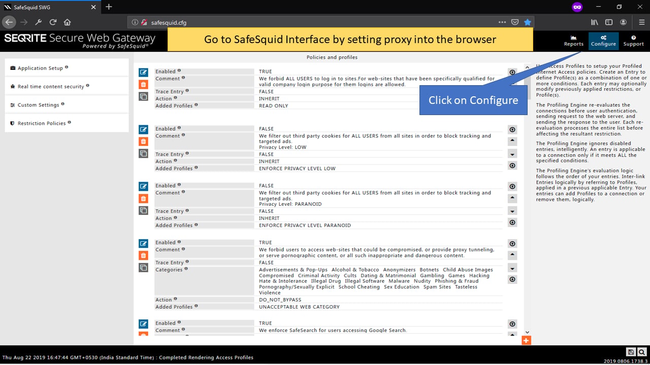 Click on configure to integrate Youtube API with safesquid