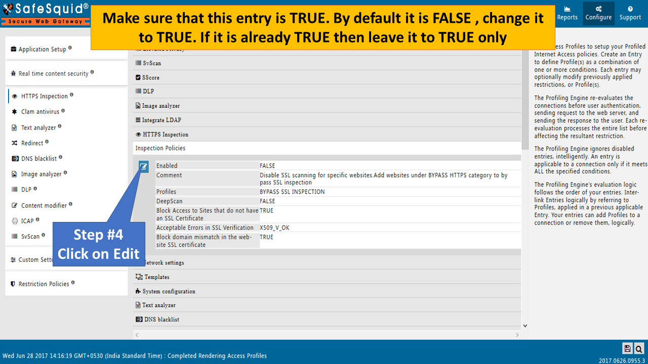 Edit bypass policy
