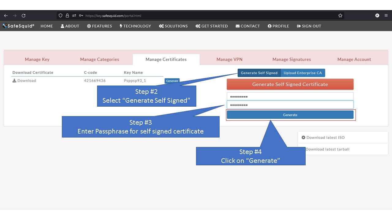 Generate self-signed certificate