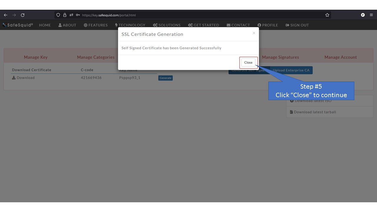 Certificate generated