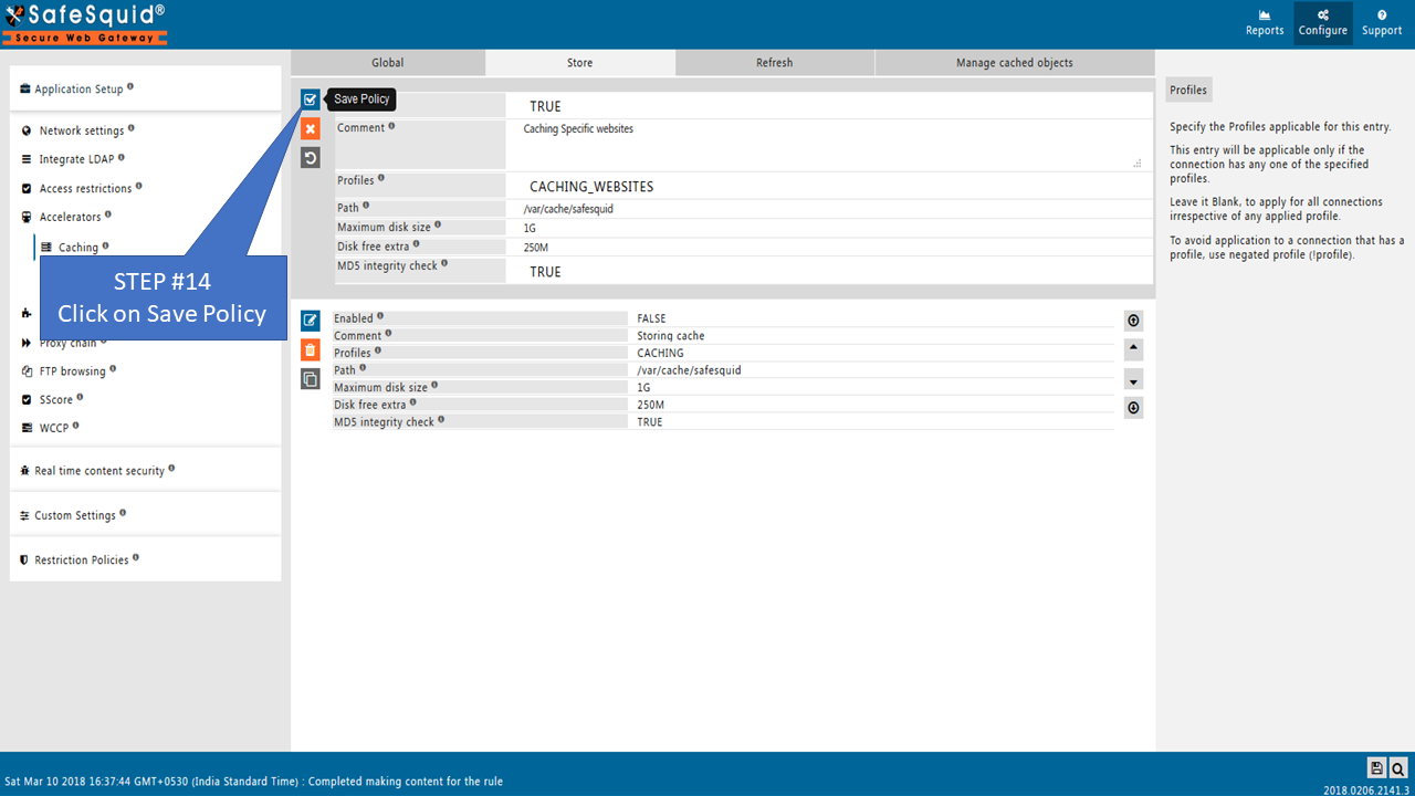 Save caching policy