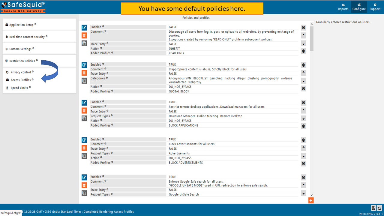 Access Policies section