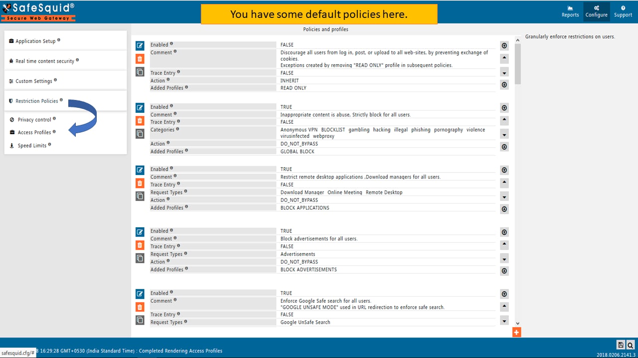 Access Policies section