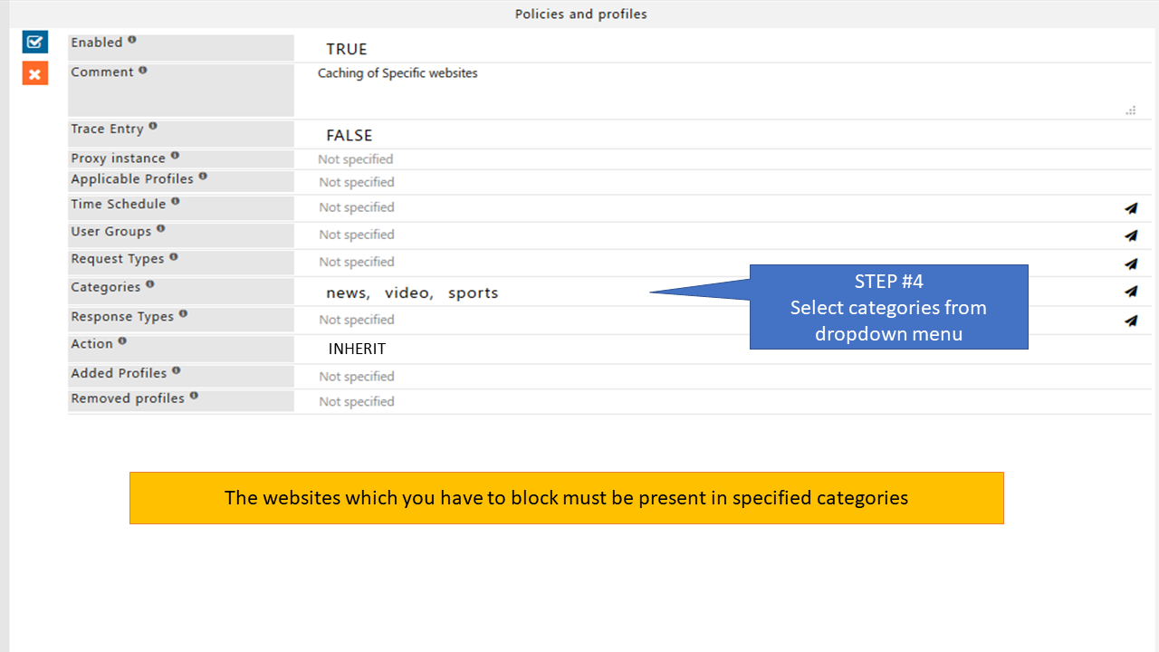 Select categories