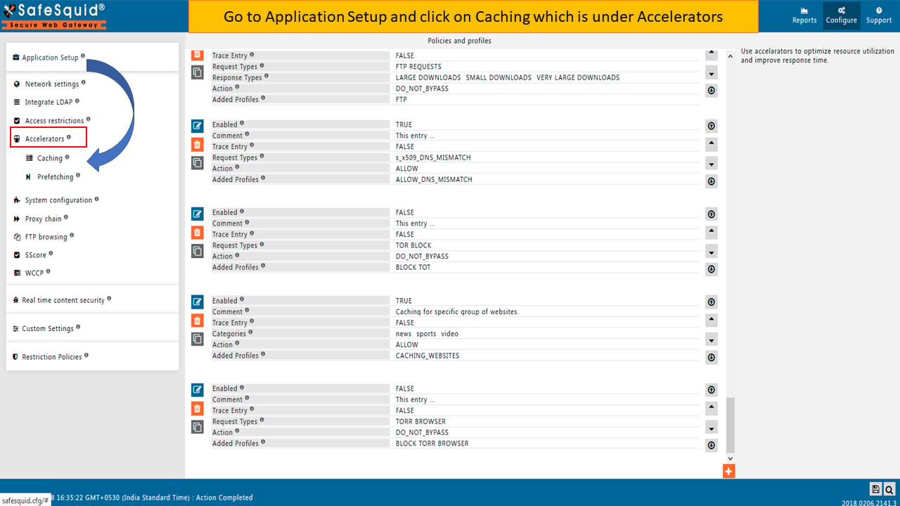 Caching section