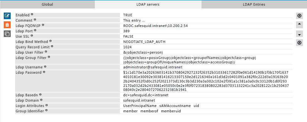 LDAP CONFIG IN SAFESQUID FOR RODC