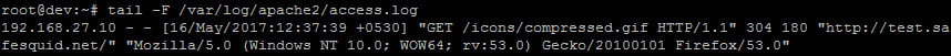 In Server logs, view which the website is access with proxy IP
