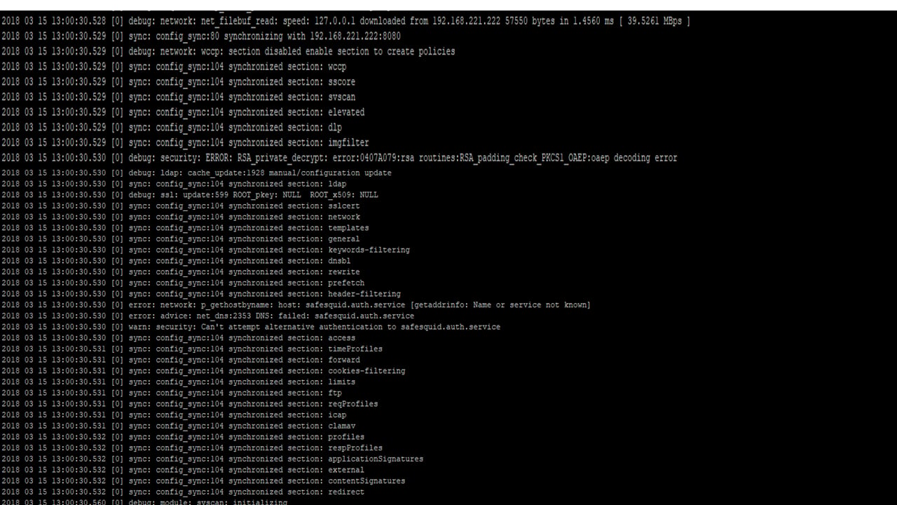 Verifying the synchronization of defined sections on Slave server