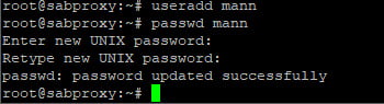 Changing the password