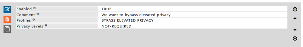Elevated Privacy save or apply configuration