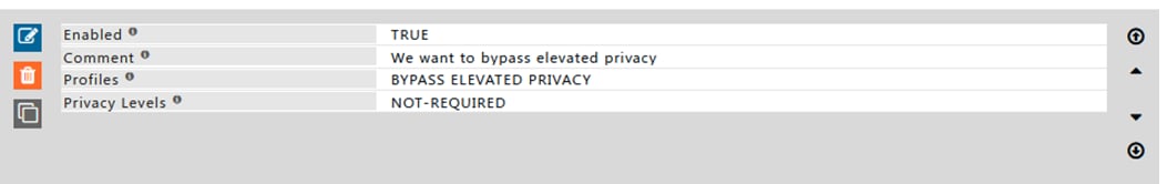 Elevated Privacy save or apply configuration