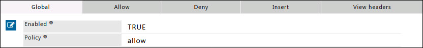 Header Filter section in Restriction Profiles