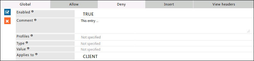 Header Filter Deny sub-section