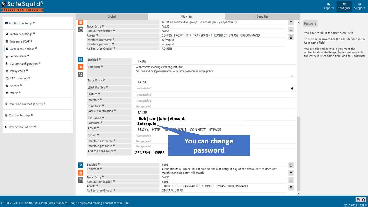 Application Signatures list with new entry