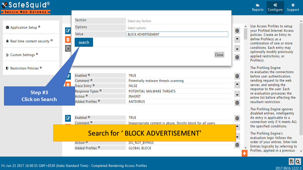 Search for BLOCK ADVERTISEMENT default policy