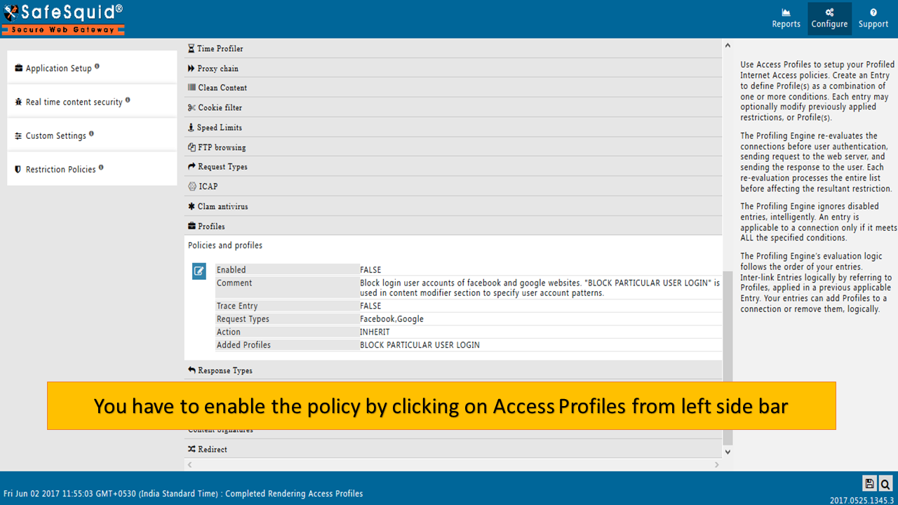 searching for policy "BLOCK PARTICULAR USER LOGIN " 