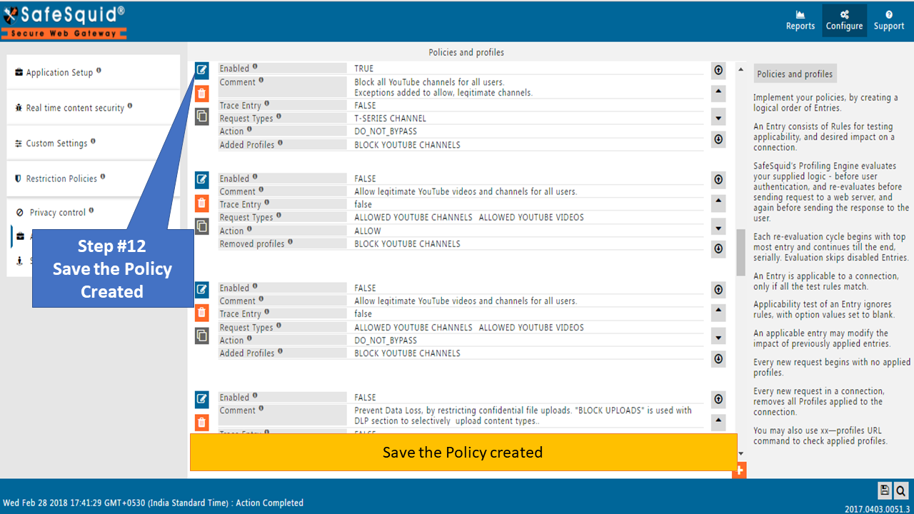 Save policy