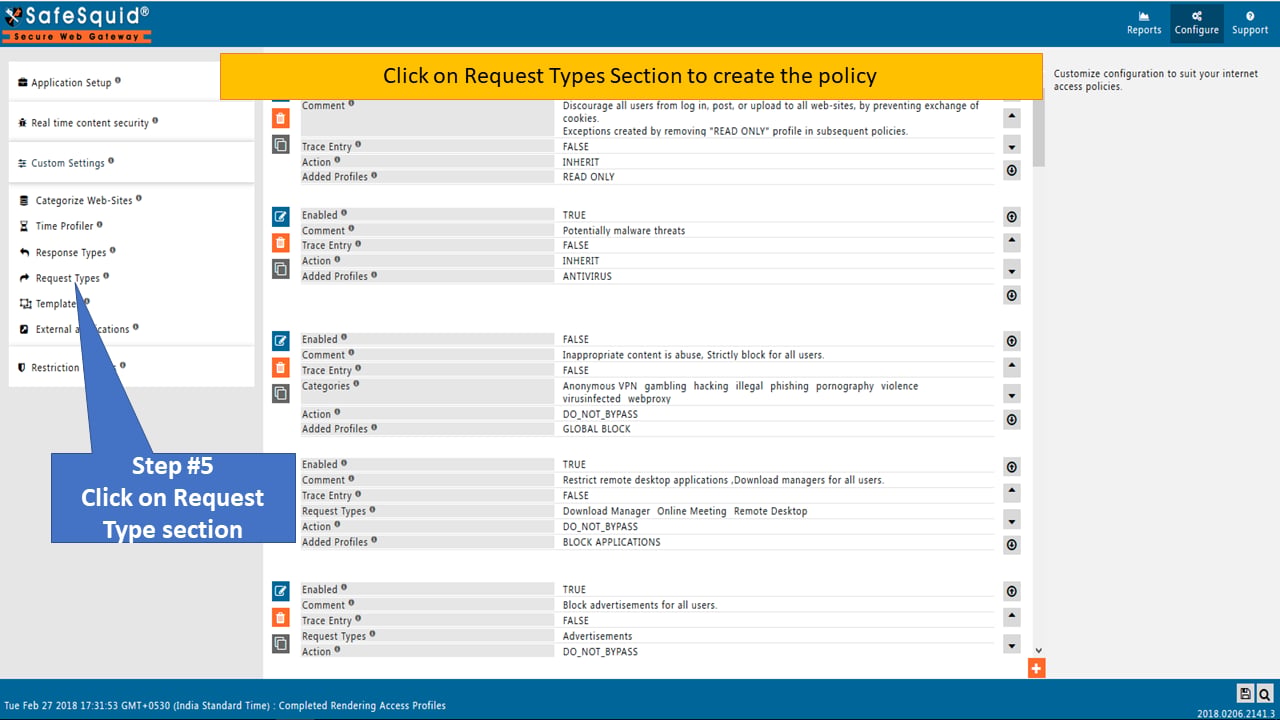 Enable Global Request Types