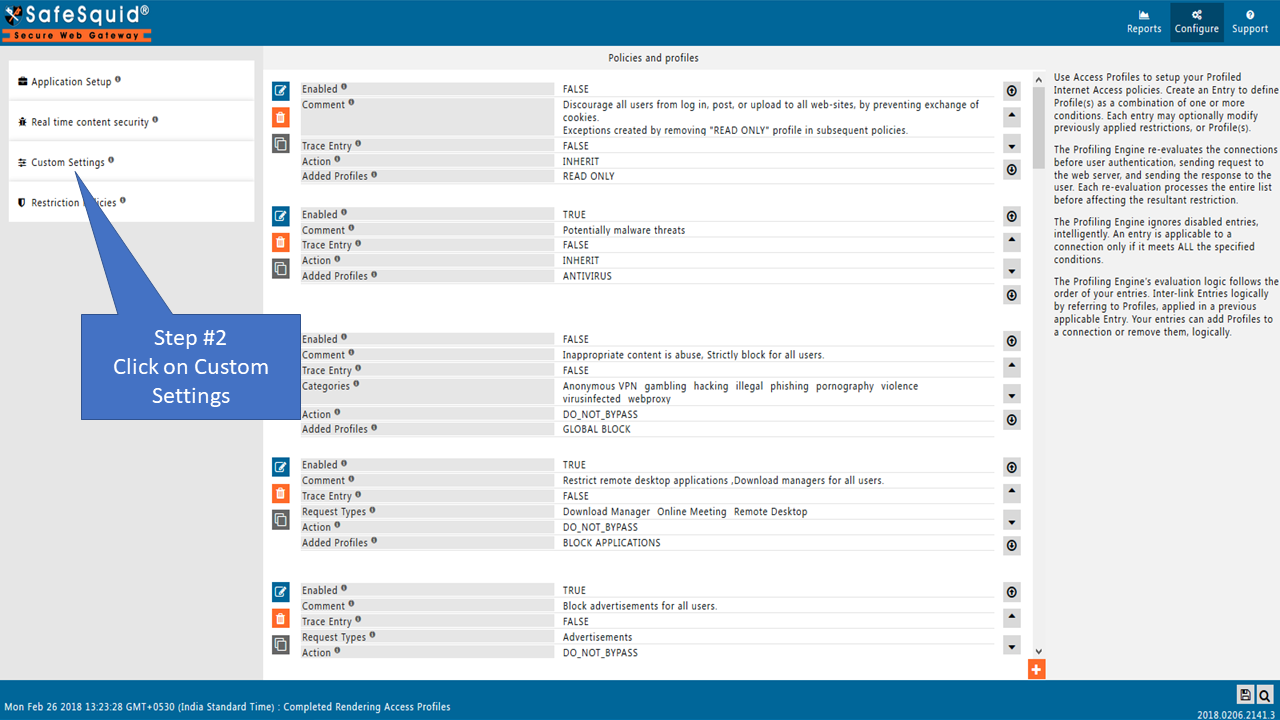 Custom Settings