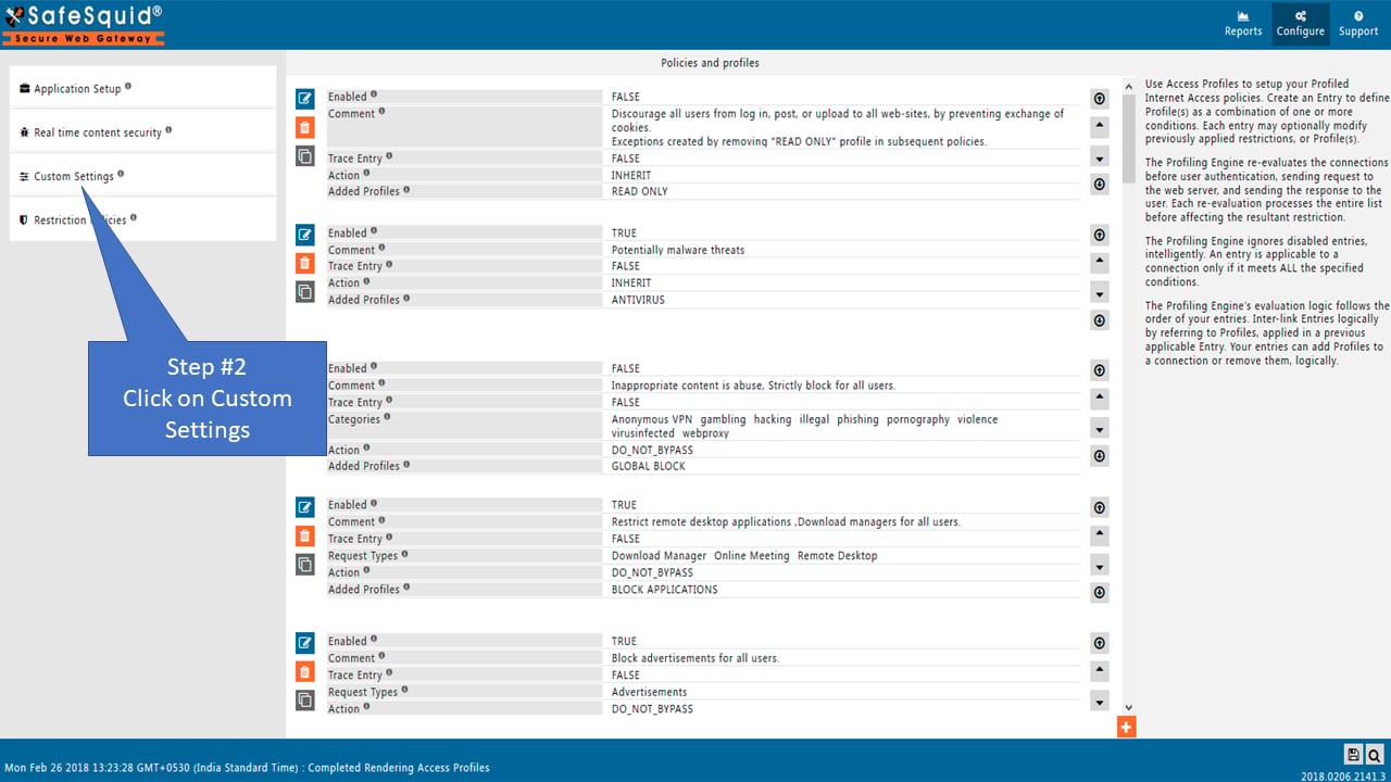 Custom Settings