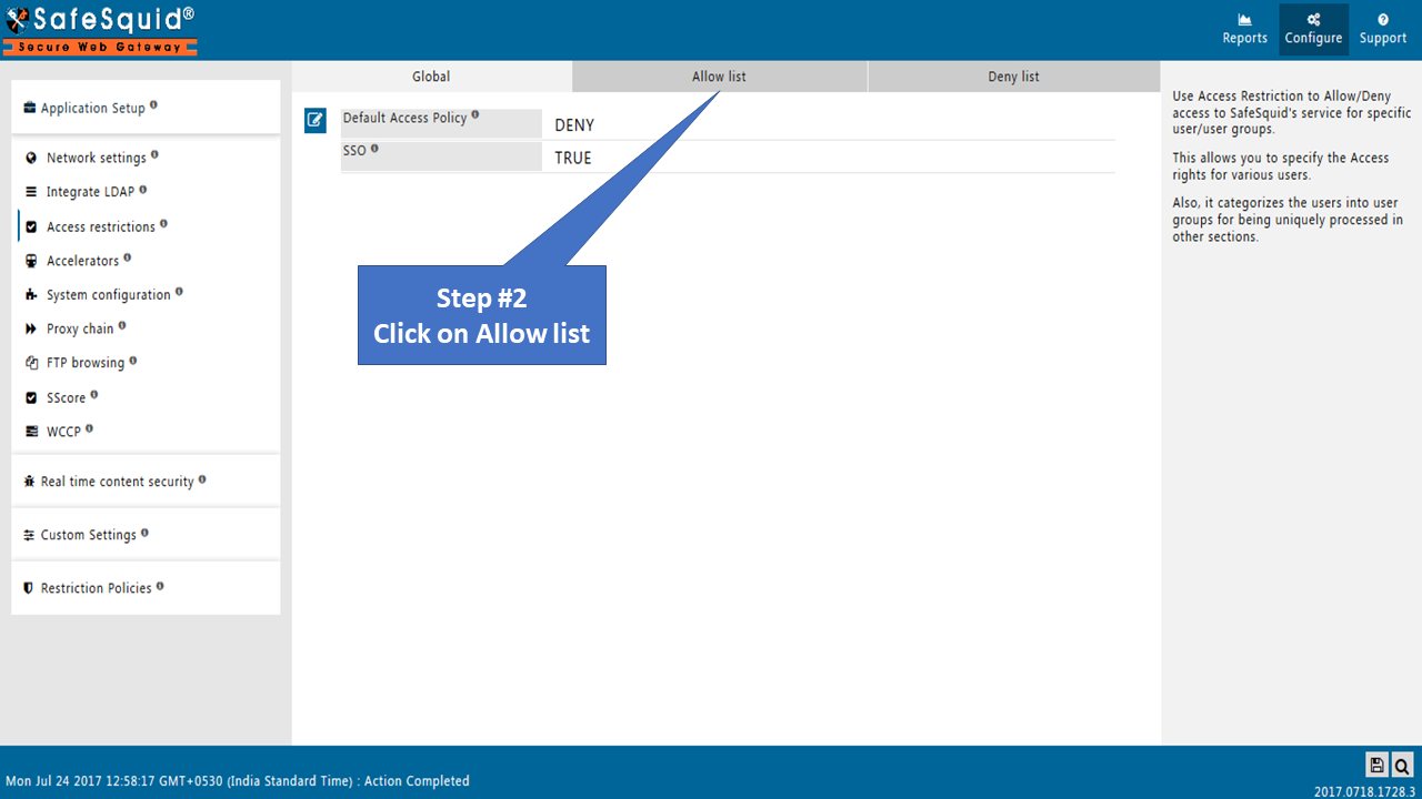 Allow List tab