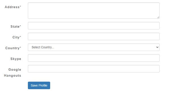 SafeSquid Self-Service Portal contact information form with Save Profile button